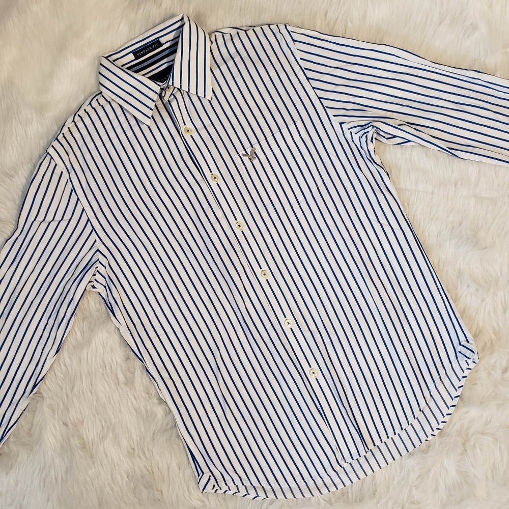 American Eagle Vintage Fit Striped Button Down